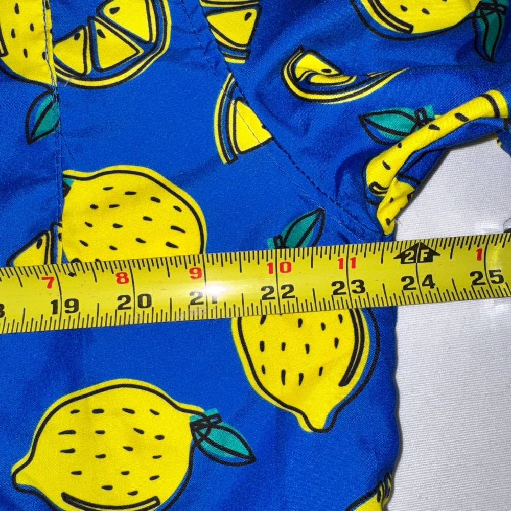 Uzzi Amphibious Gear Mens Lemon Print Button Down Shirt Blue Yellow Medium HP74 - Picture 5 of 10